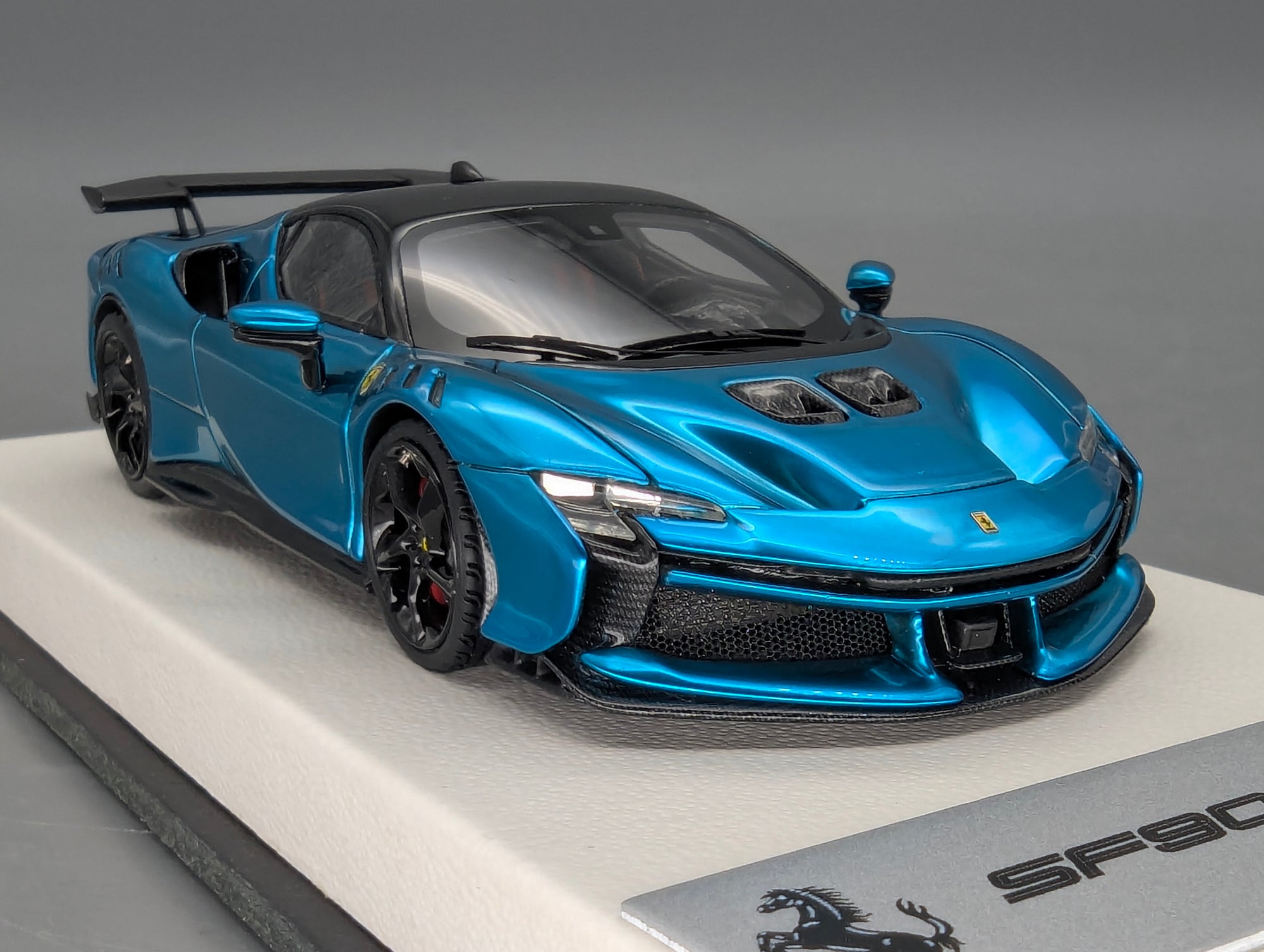 Modellautos 1:43 BBR Concept43 Ferrari SF90XX Stradale Chrome Blue Ltd 12/15 OVP