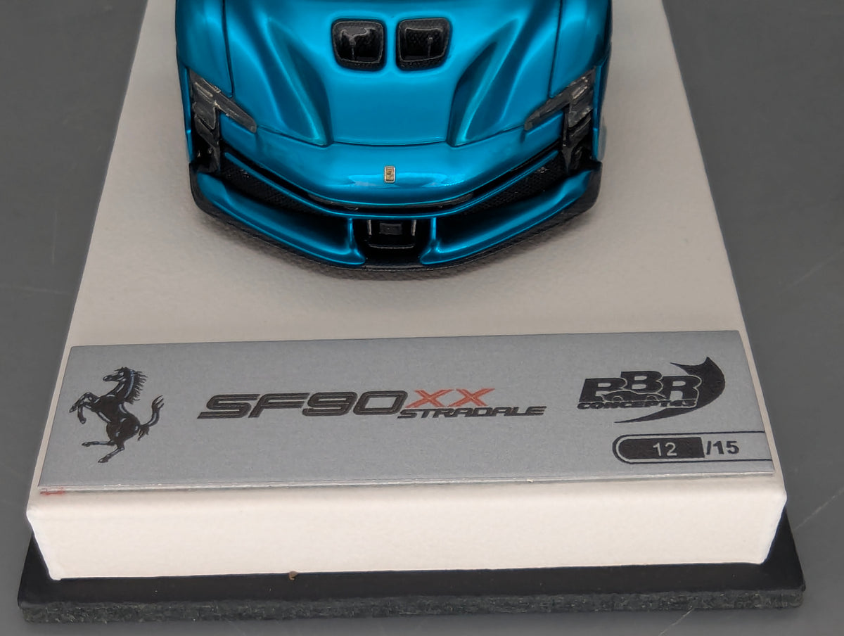 Modellautos 1:43 BBR Concept43 Ferrari SF90XX Stradale Chrome Blue Ltd 12/15 OVP