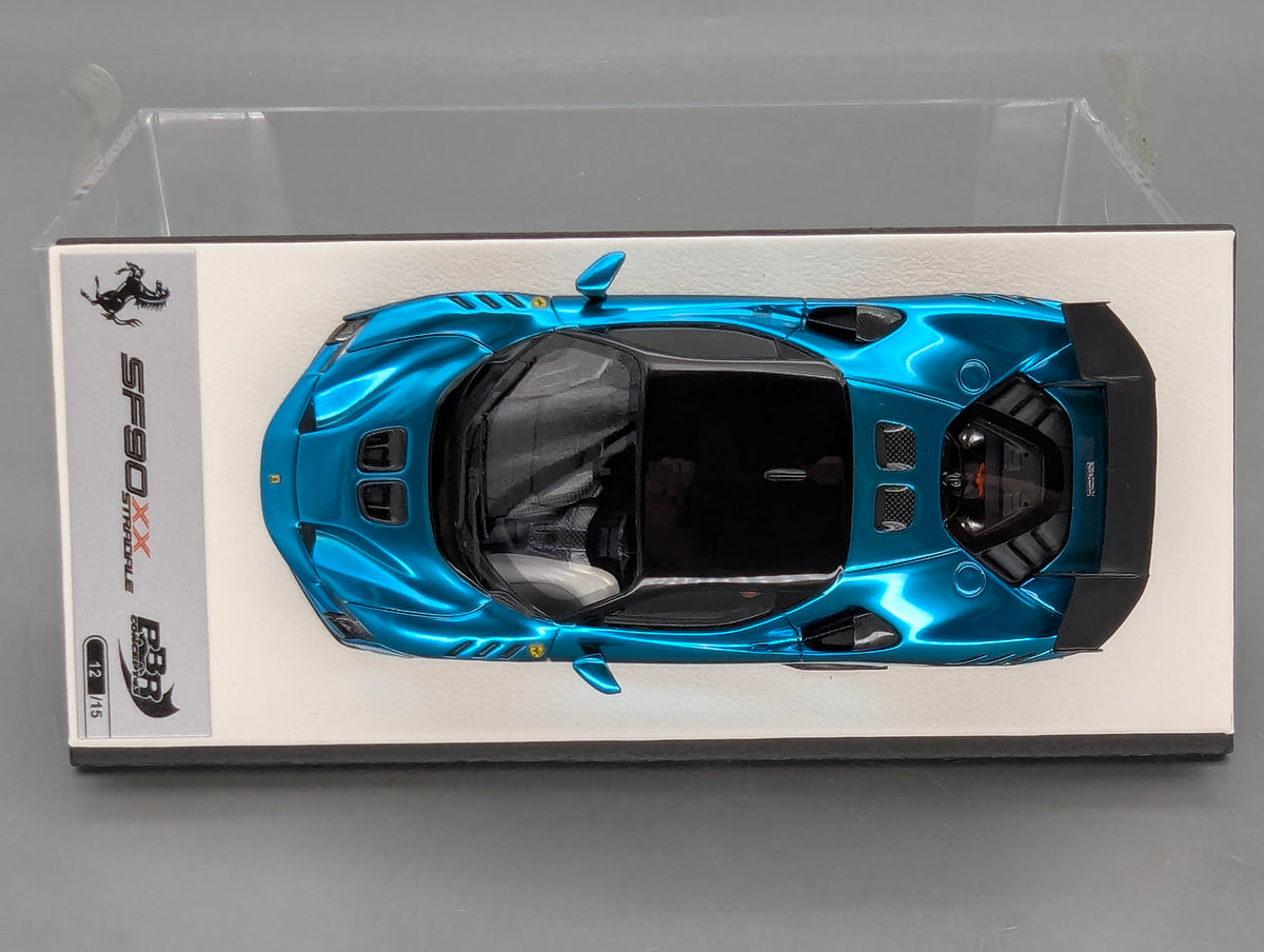 Modellautos 1:43 BBR Concept43 Ferrari SF90XX Stradale Chrome Blue Ltd 12/15 OVP