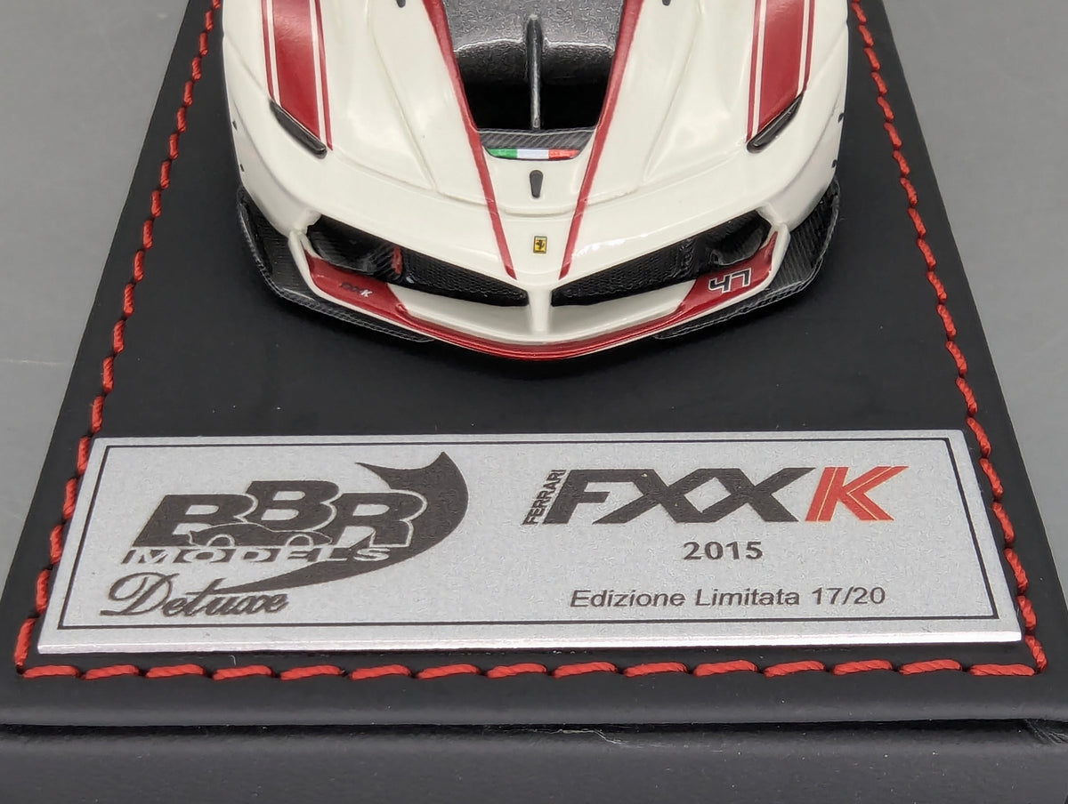 Modellautos 1:43 BBR Deluxe Ferrari FXX-K Gloss Avus White Car #47 Ltd 17/20 OVP