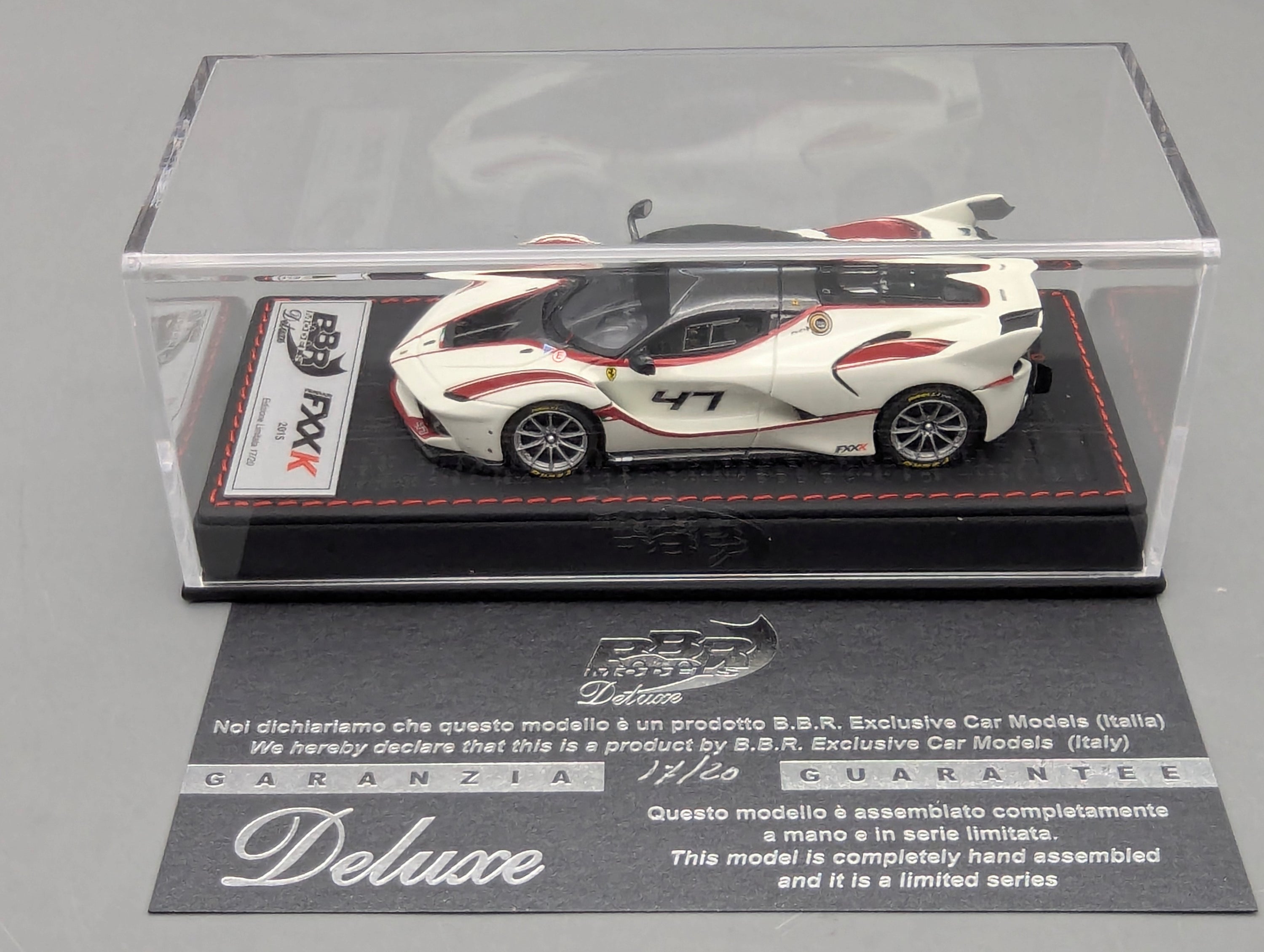 Modellautos 1:43 BBR Deluxe Ferrari FXX-K Gloss Avus White Car #47 Ltd 17/20 OVP