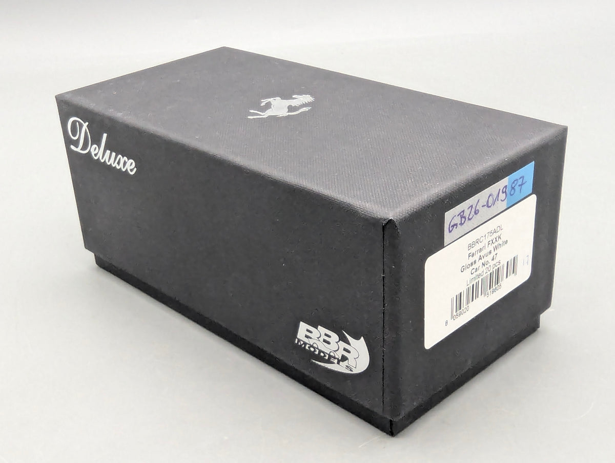 Modellautos 1:43 BBR Deluxe Ferrari FXX-K Gloss Avus White Car #47 Ltd 17/20 OVP