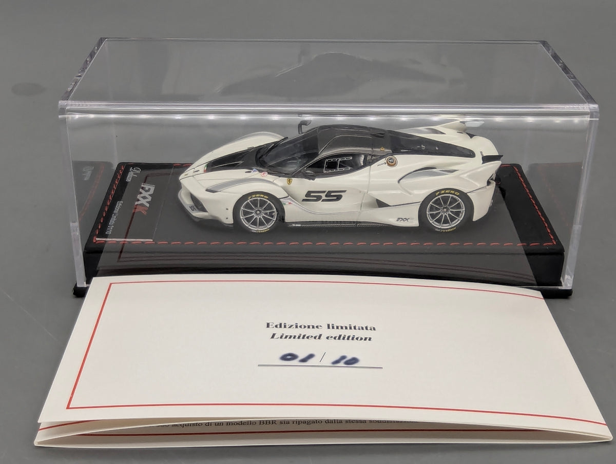 Modellautos 1:43 BBR Deluxe Ferrari FXX-K Bianco Avus Car #55 Ltd 01/10 OVP