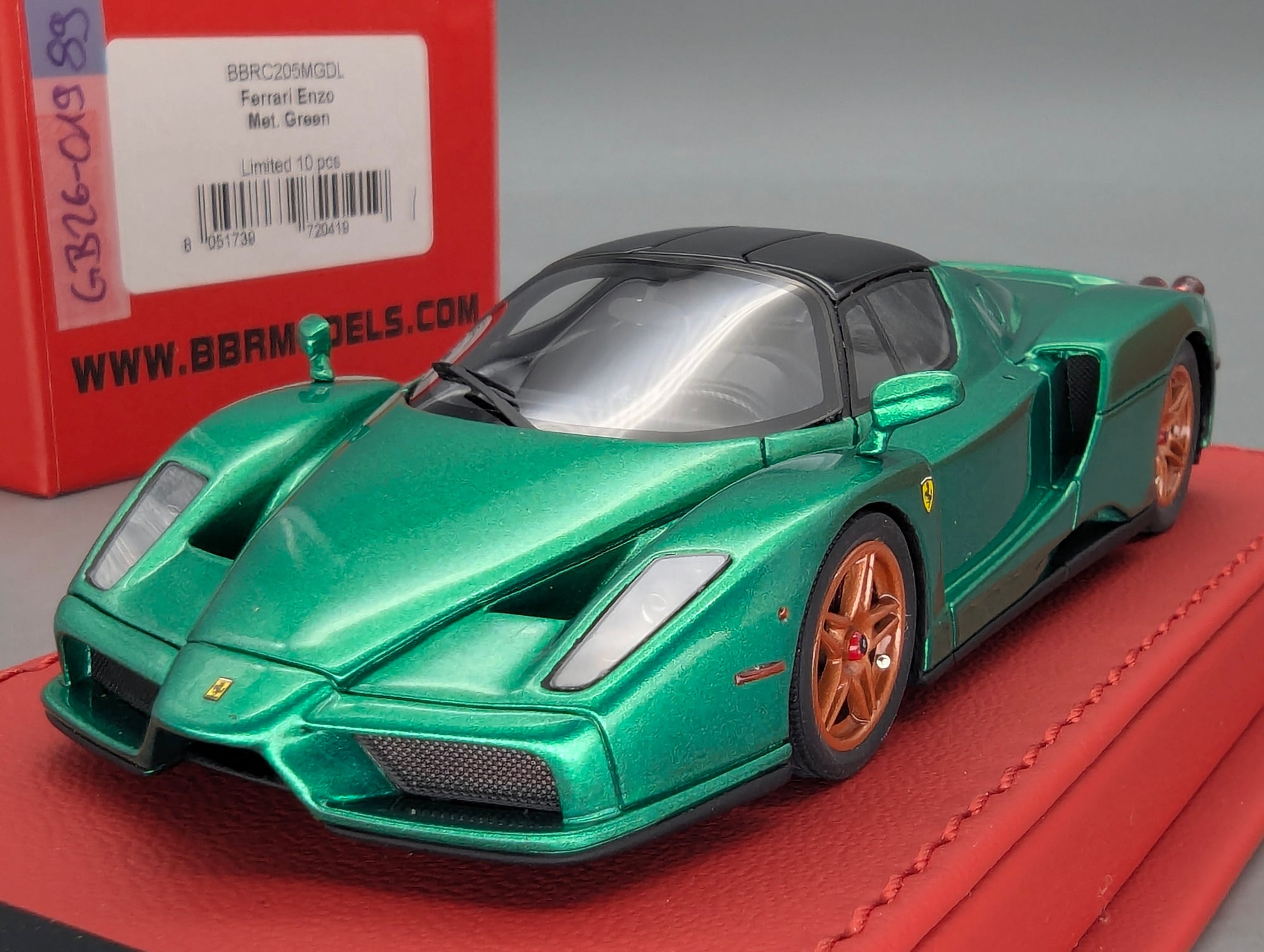 Modellautos 1:43 BBR Deluxe Ferrari Enzo Met. Green Ltd 01/10 mit OVP