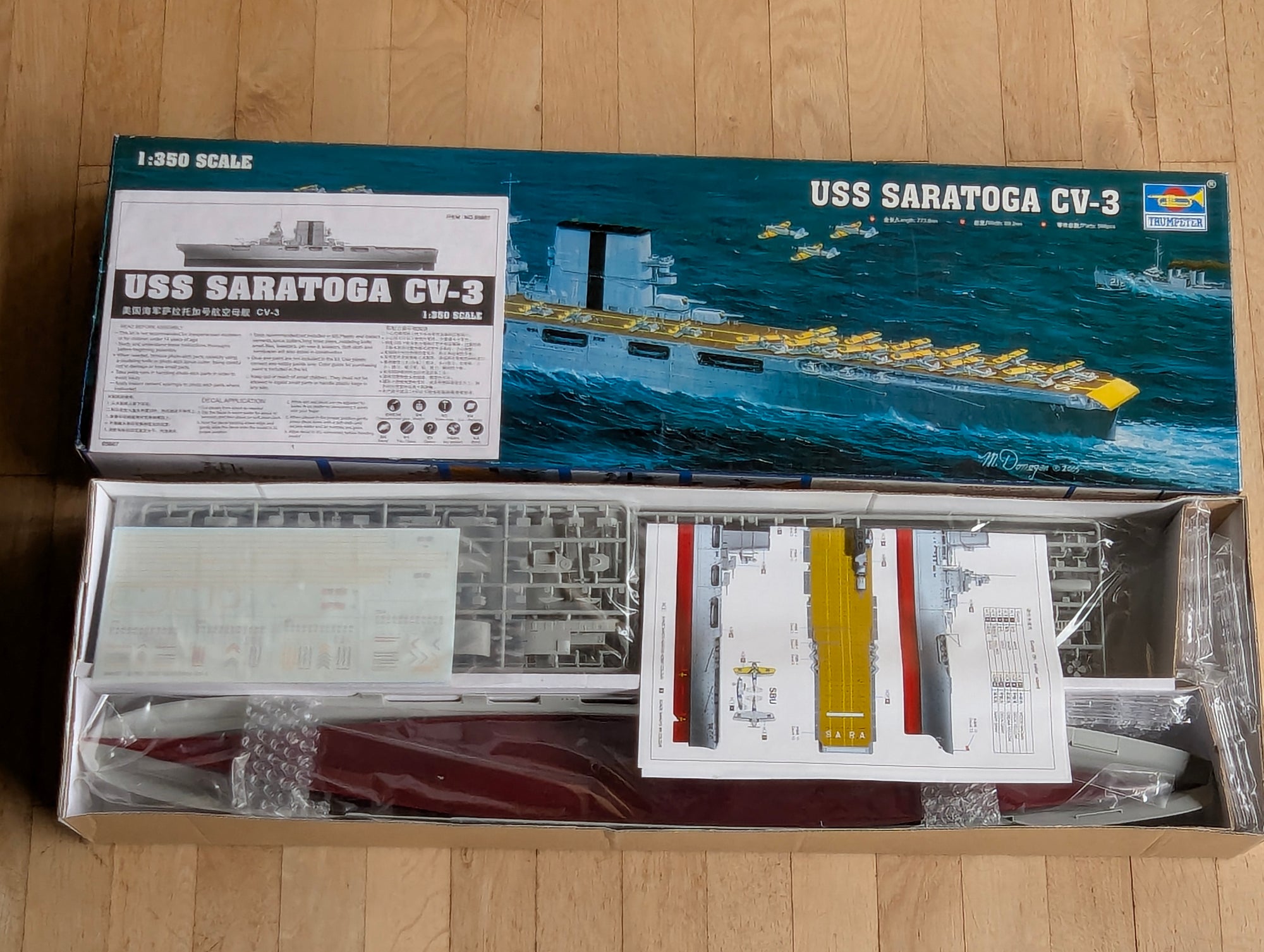 Schiff Modell Bausatz 1:350 Trumpeter USS Saratoga CV-3 Flugzeugträger mit OVP