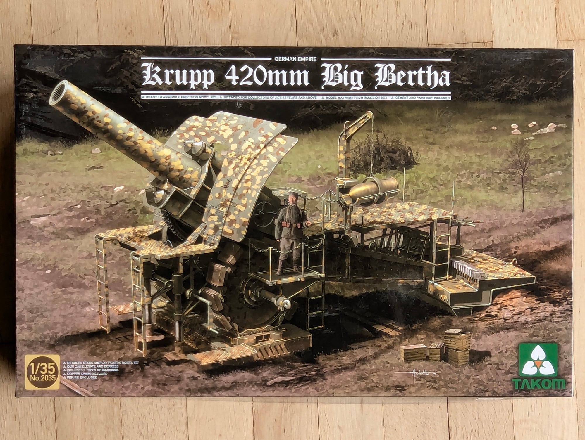 Militär Geschütz Modell Bausatz 1:35 Takom 2035 Krupp 420mm Big Betha mit OVP