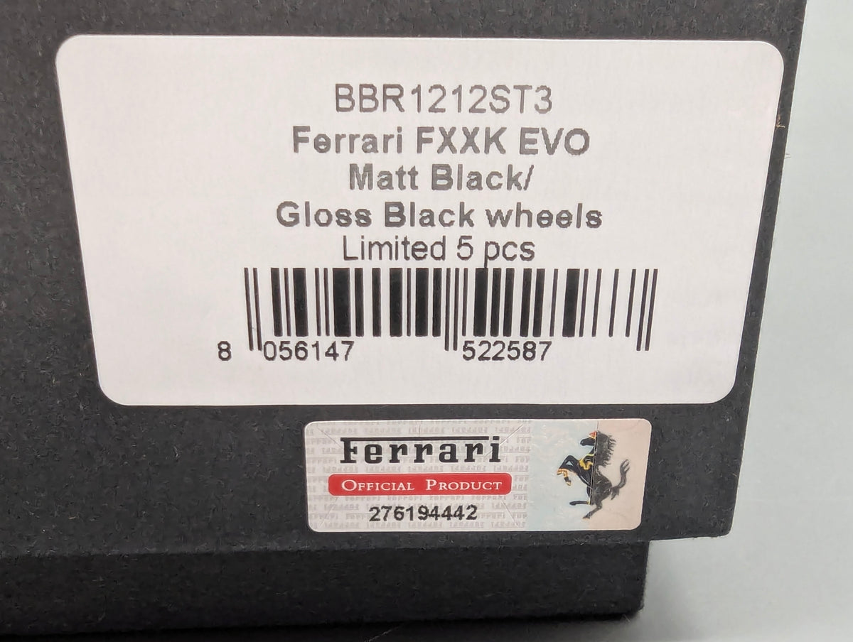 Modellautos 1:12 BBR Ferrari FXX-K EVO Ltd 01/05 Matt Black OVP