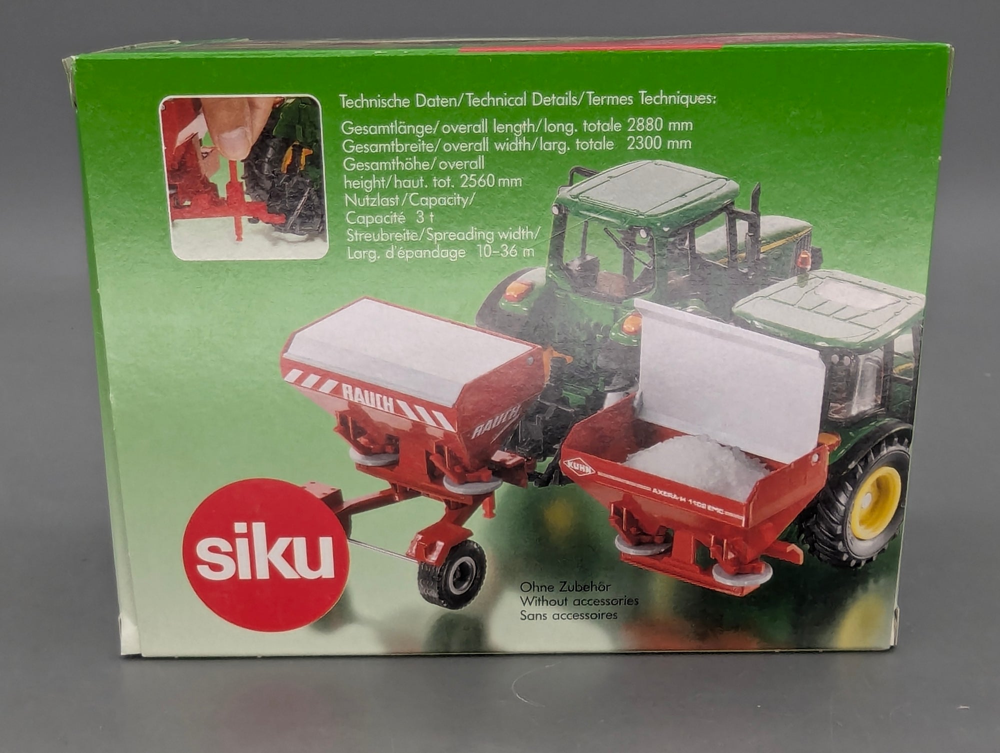 Landwirtschafts Modelle 1:32 Siku Farmer 2269 Rauch Düngerstreuer mit Fahrrahmen OVP