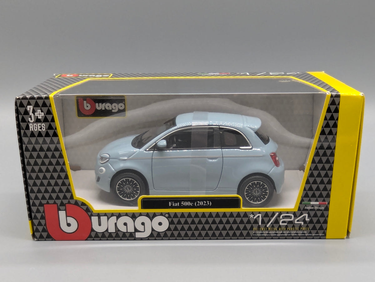Modellautos 1:24 Bburago Fiat 500e Blau 2023 mit OVP