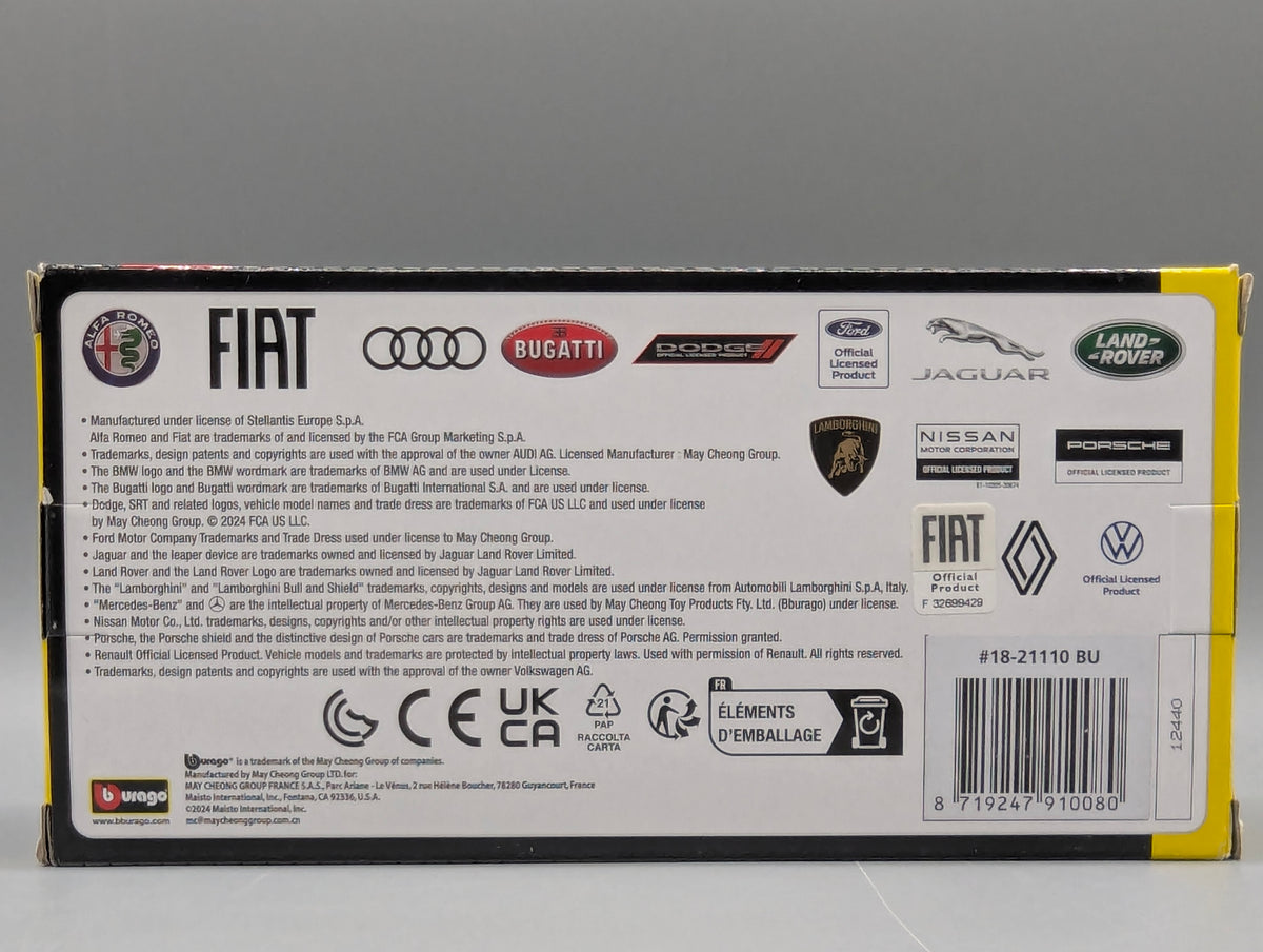 Modellautos 1:24 Bburago Fiat 500e Blau 2023 mit OVP