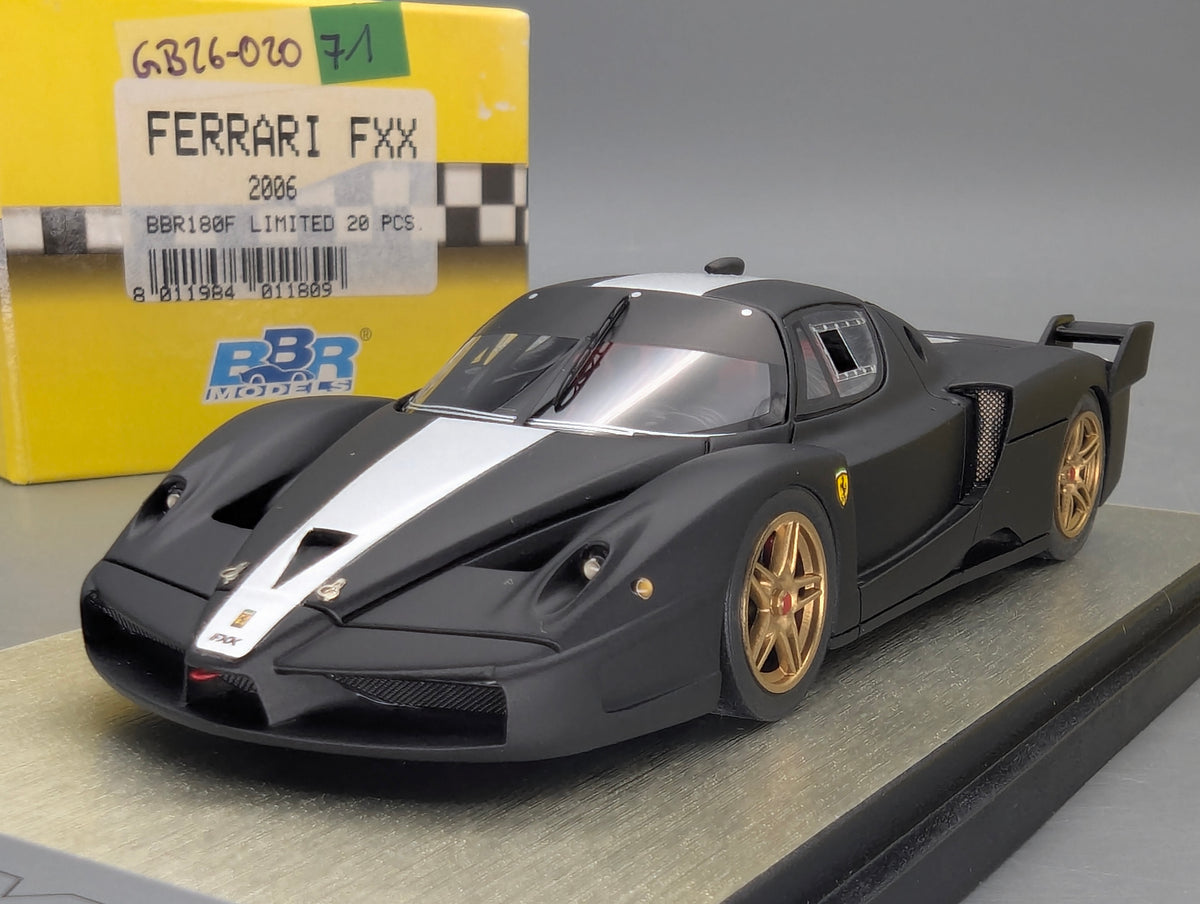 Modellautos 1:43 BBR Ferrari FXX 2006 Matt Black Ltd 20/20 mit Vitrine und OVP