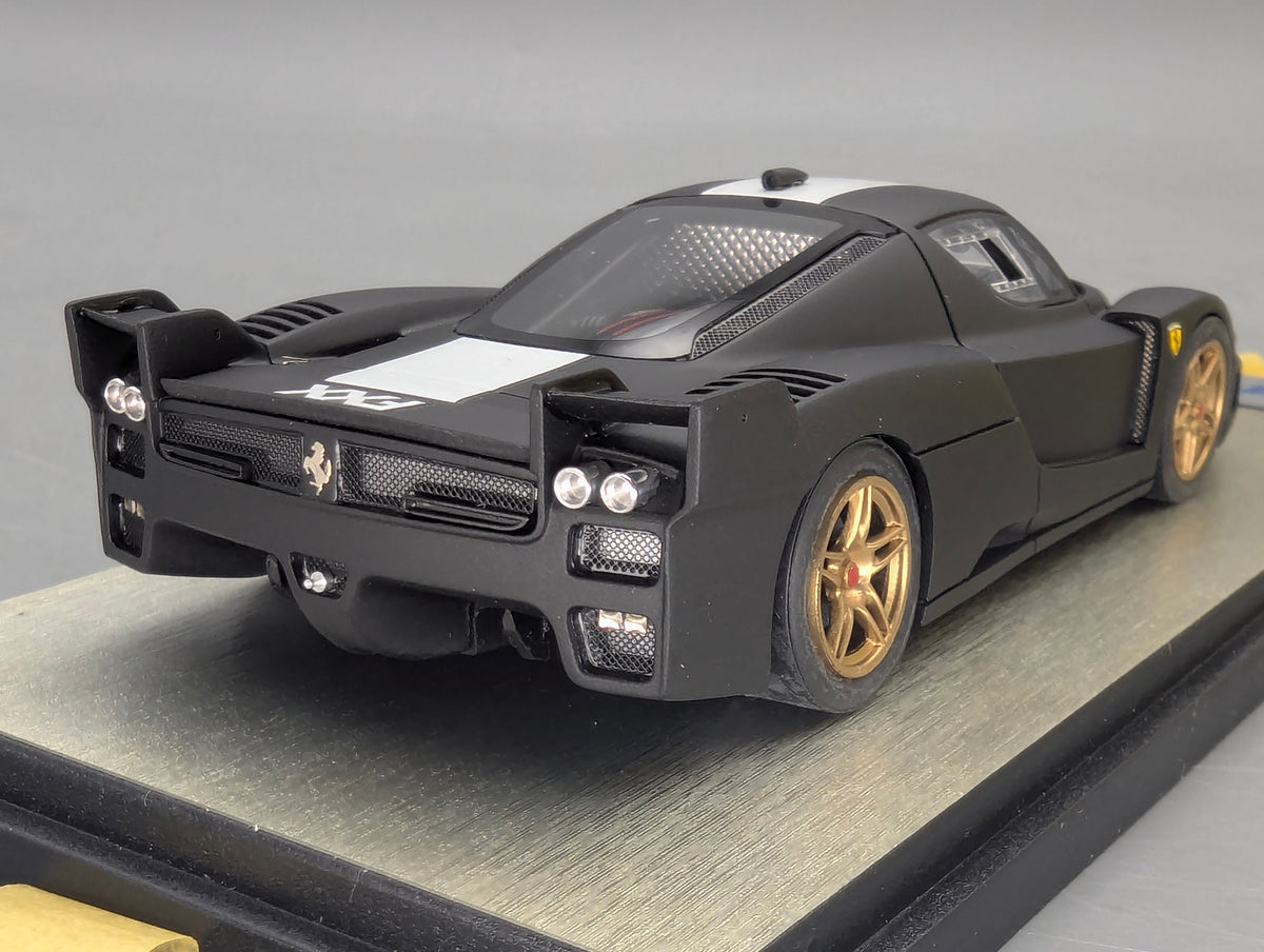 Modellautos 1:43 BBR Ferrari FXX 2006 Matt Black Ltd 20/20 mit Vitrine und OVP