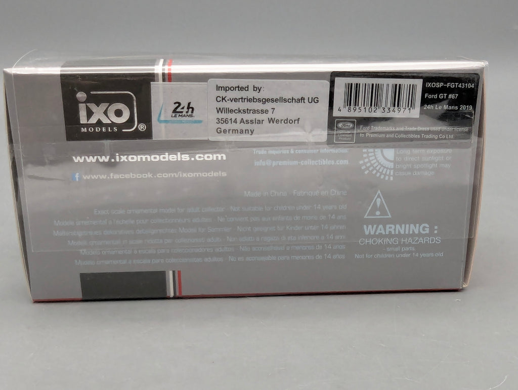 Modellautos 1:43 Ixo Ford GT 24h Le Mans 2019 #67 mit OVP