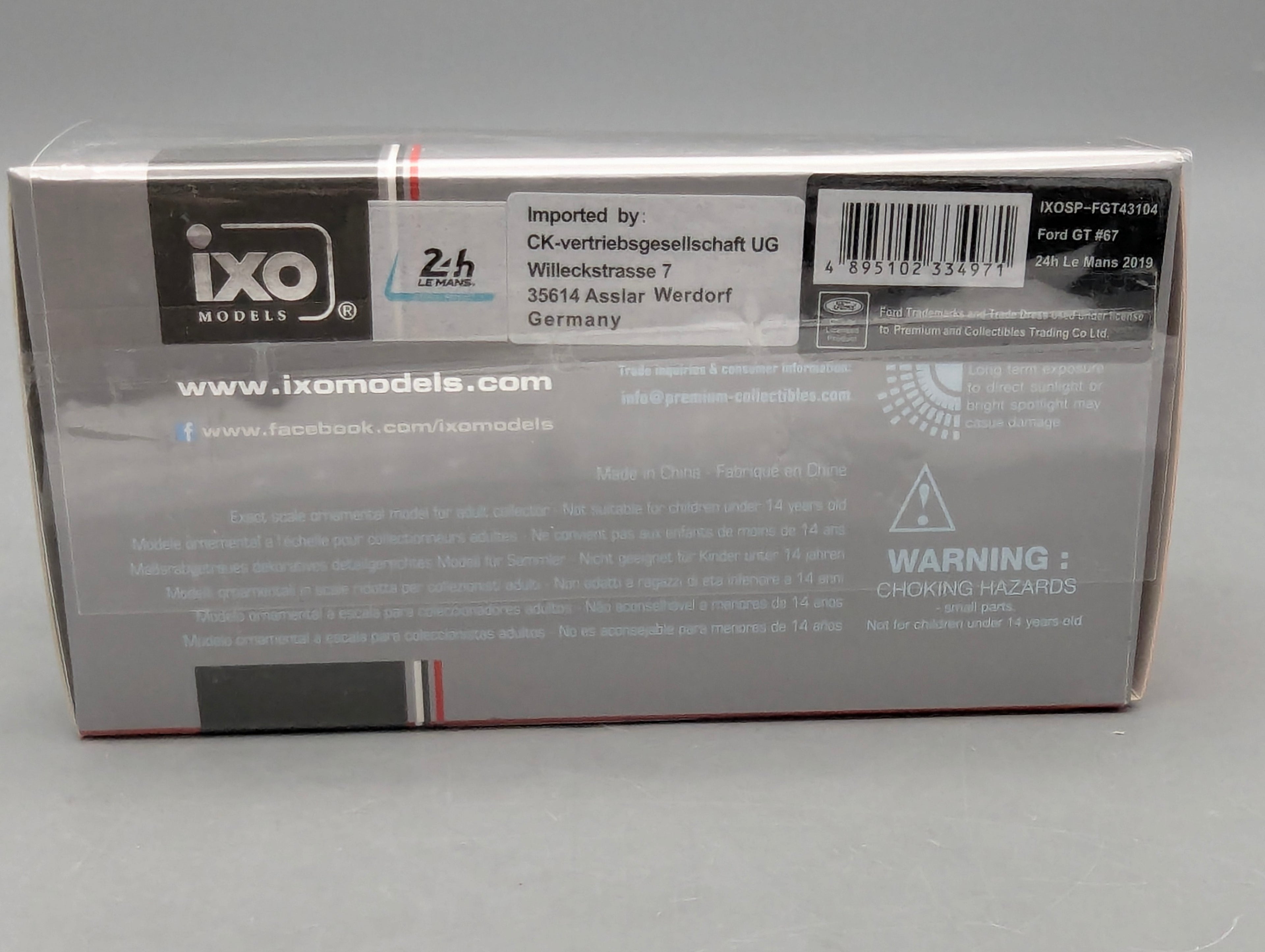 Modellautos 1:43 Ixo Ford GT 24h Le Mans 2019 #67 mit OVP