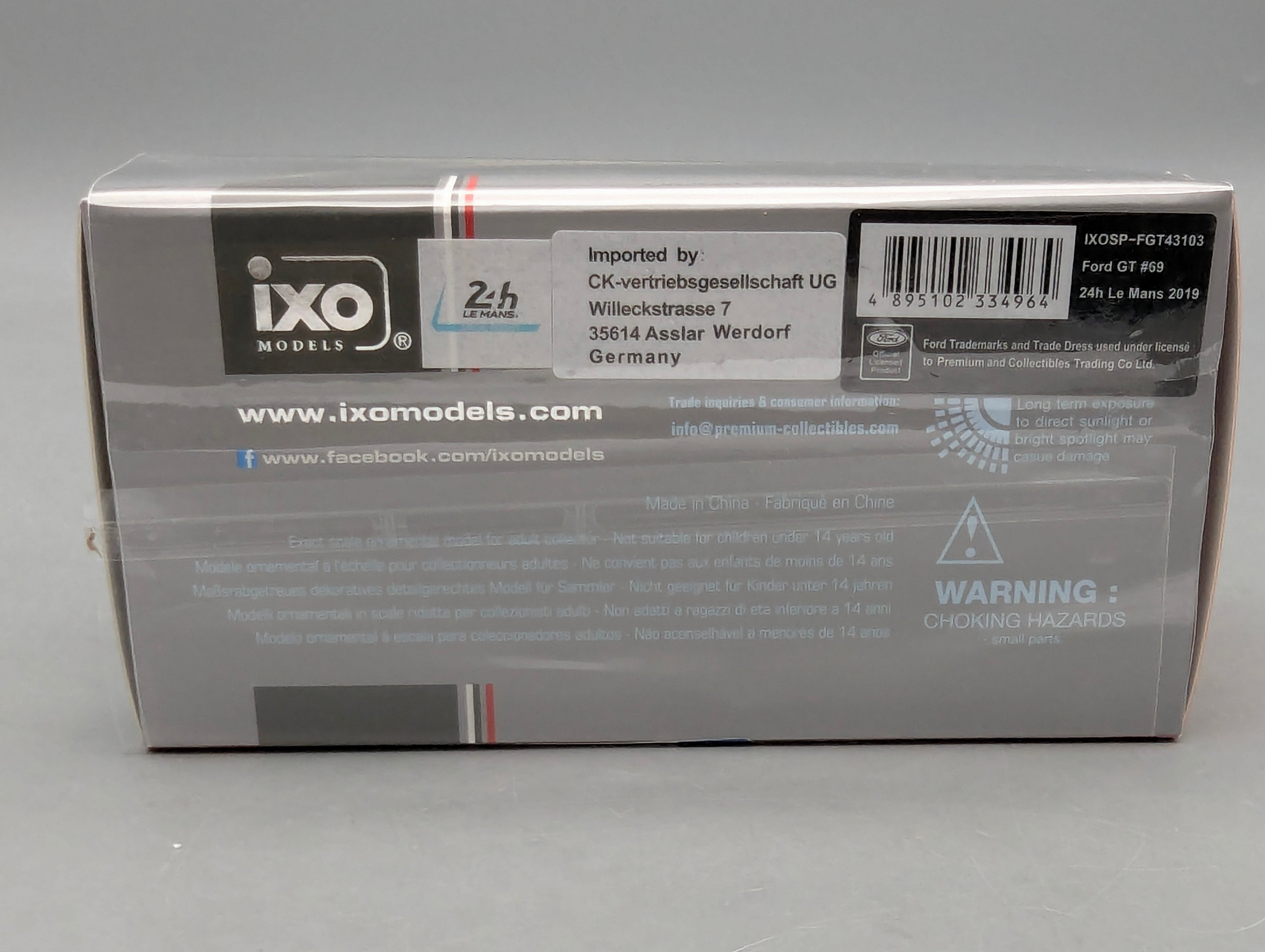 Modellautos 1:43 Ixo Ford GT 24h Le Mans 2019 #69 mit OVP