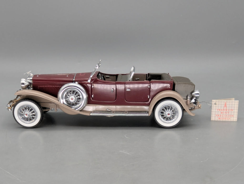 Modellautos 1:24 Franklin Mint Duesenberg J Derham Tourster Weinrot in Styroporbox