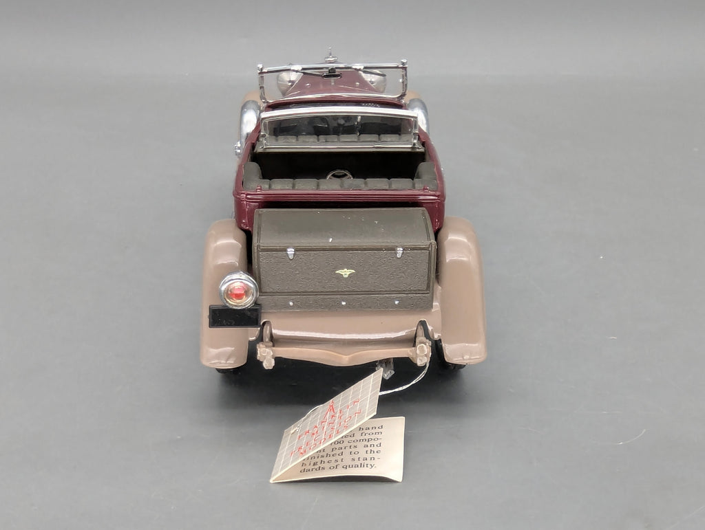 Modellautos 1:24 Franklin Mint Duesenberg J Derham Tourster Weinrot in Styroporbox
