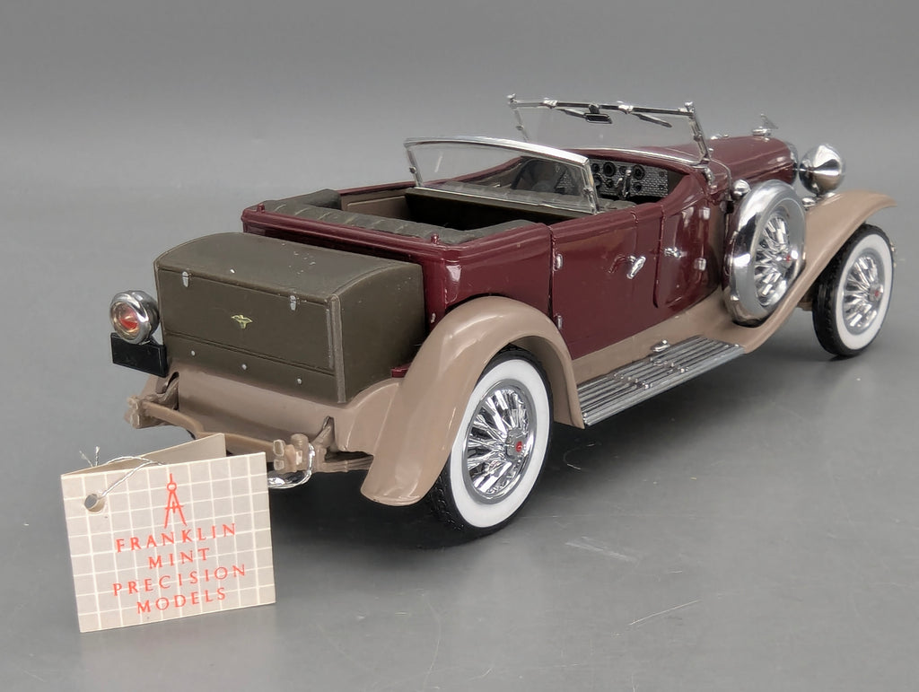 Modellautos 1:24 Franklin Mint Duesenberg J Derham Tourster Weinrot in Styroporbox