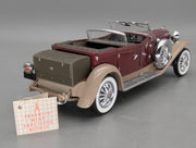 Modellautos 1:24 Franklin Mint Duesenberg J Derham Tourster Weinrot in Styroporbox