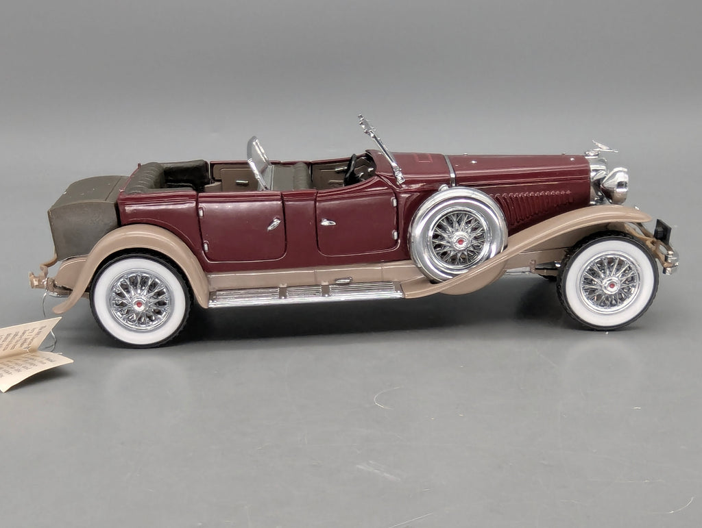 Modellautos 1:24 Franklin Mint Duesenberg J Derham Tourster Weinrot in Styroporbox