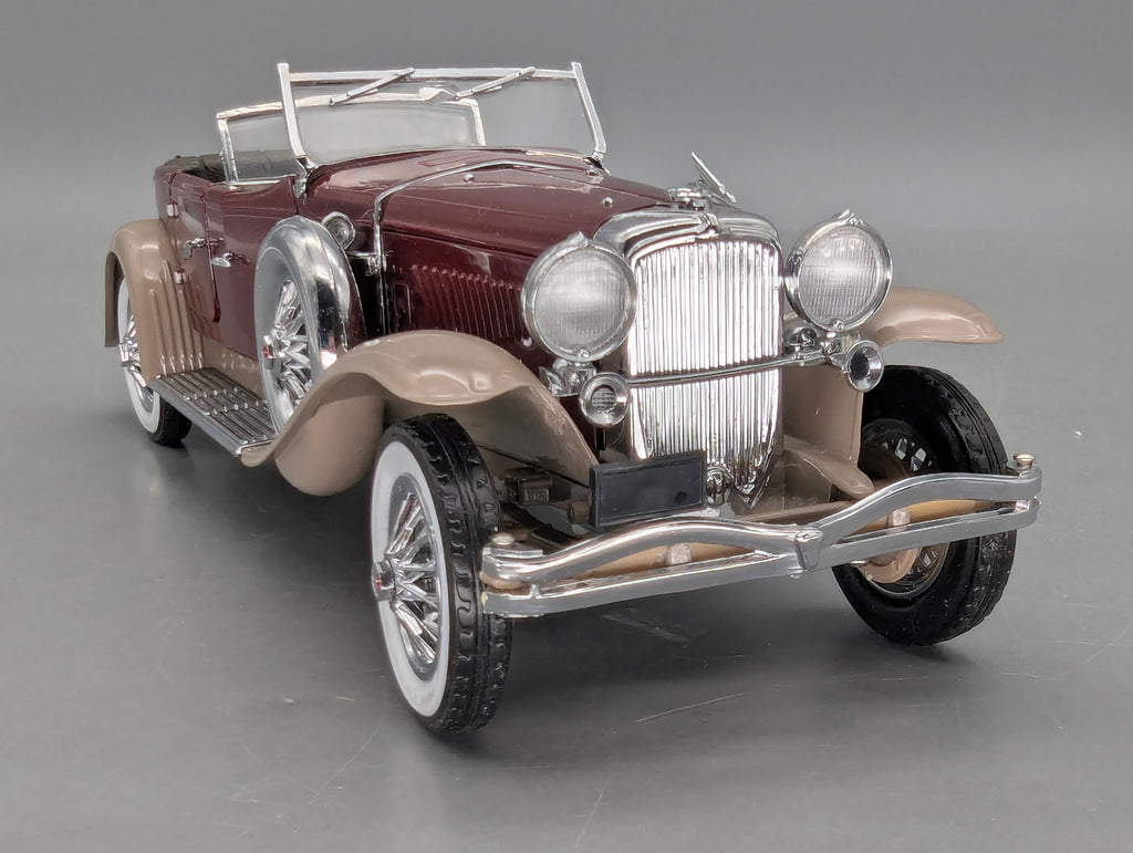 Modellautos 1:24 Franklin Mint Duesenberg J Derham Tourster Weinrot in Styroporbox