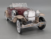 Modellautos 1:24 Franklin Mint Duesenberg J Derham Tourster Weinrot in Styroporbox