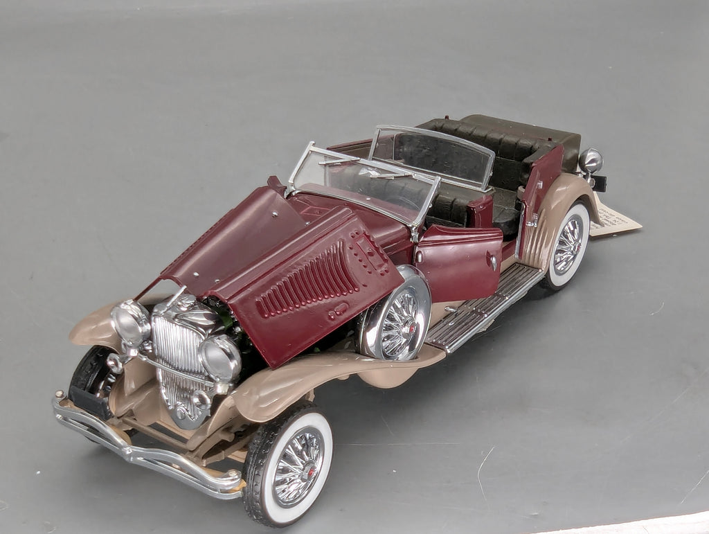 Modellautos 1:24 Franklin Mint Duesenberg J Derham Tourster Weinrot in Styroporbox