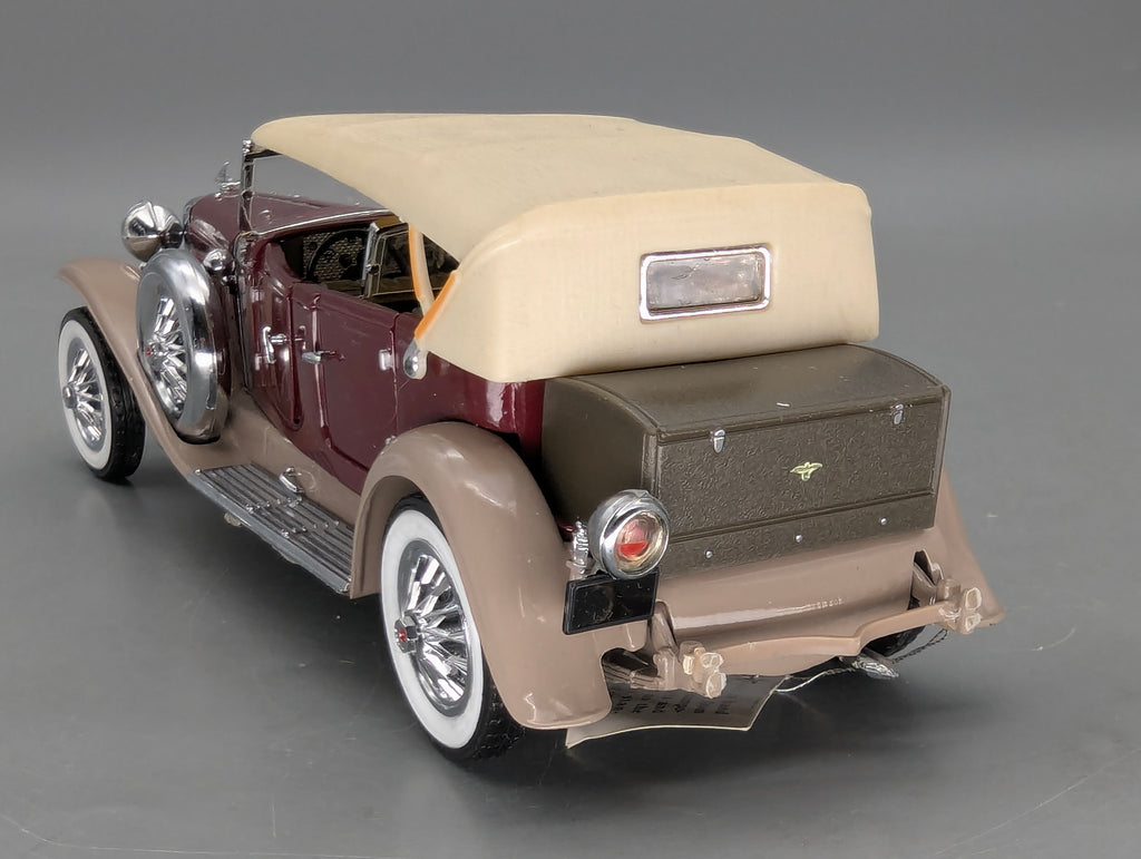 Modellautos 1:24 Franklin Mint Duesenberg J Derham Tourster Weinrot in Styroporbox