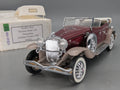 Modellautos 1:24 Franklin Mint Duesenberg J Derham Tourster Weinrot in Styroporbox