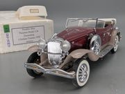 Modellautos 1:24 Franklin Mint Duesenberg J Derham Tourster Weinrot in Styroporbox