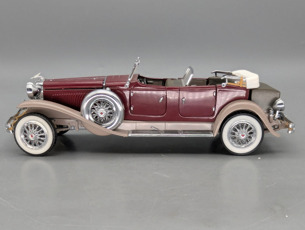 Modellautos 1:24 Franklin Mint Duesenberg J Derham Tourster Weinrot in Styroporbox