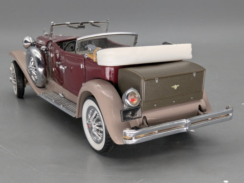 Modellautos 1:24 Franklin Mint Duesenberg J Derham Tourster Weinrot in Styroporbox
