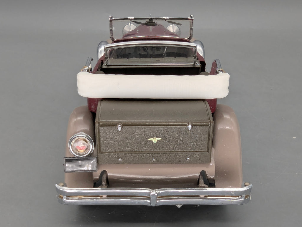 Modellautos 1:24 Franklin Mint Duesenberg J Derham Tourster Weinrot in Styroporbox