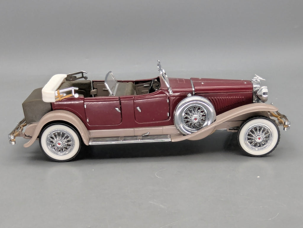Modellautos 1:24 Franklin Mint Duesenberg J Derham Tourster Weinrot in Styroporbox