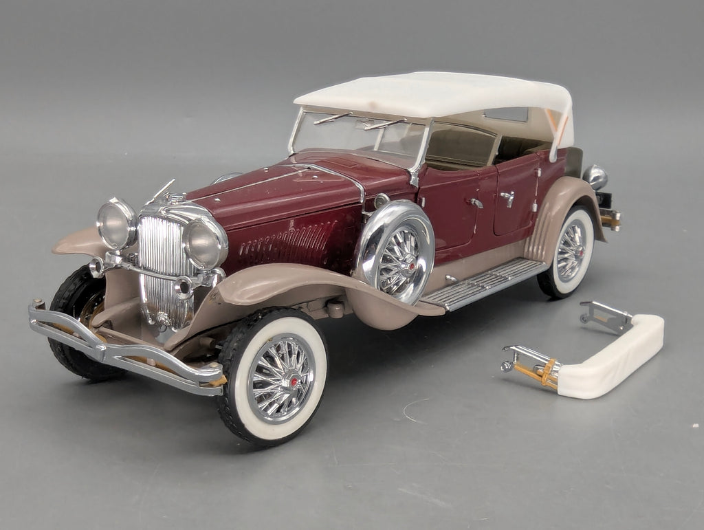 Modellautos 1:24 Franklin Mint Duesenberg J Derham Tourster Weinrot in Styroporbox