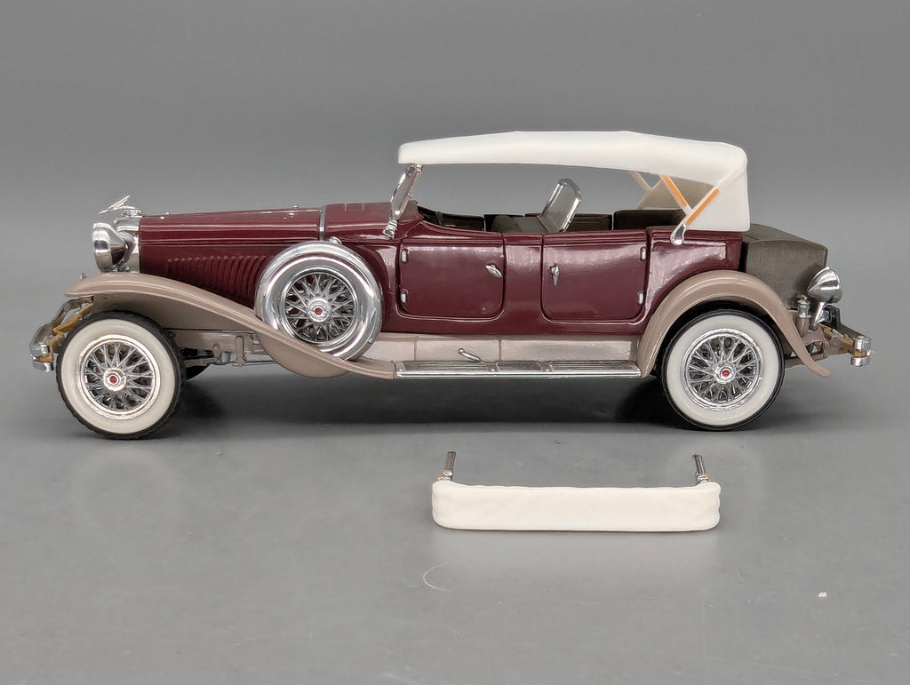 Modellautos 1:24 Franklin Mint Duesenberg J Derham Tourster Weinrot in Styroporbox