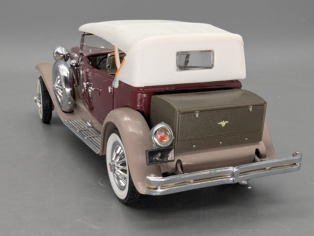 Modellautos 1:24 Franklin Mint Duesenberg J Derham Tourster Weinrot in Styroporbox