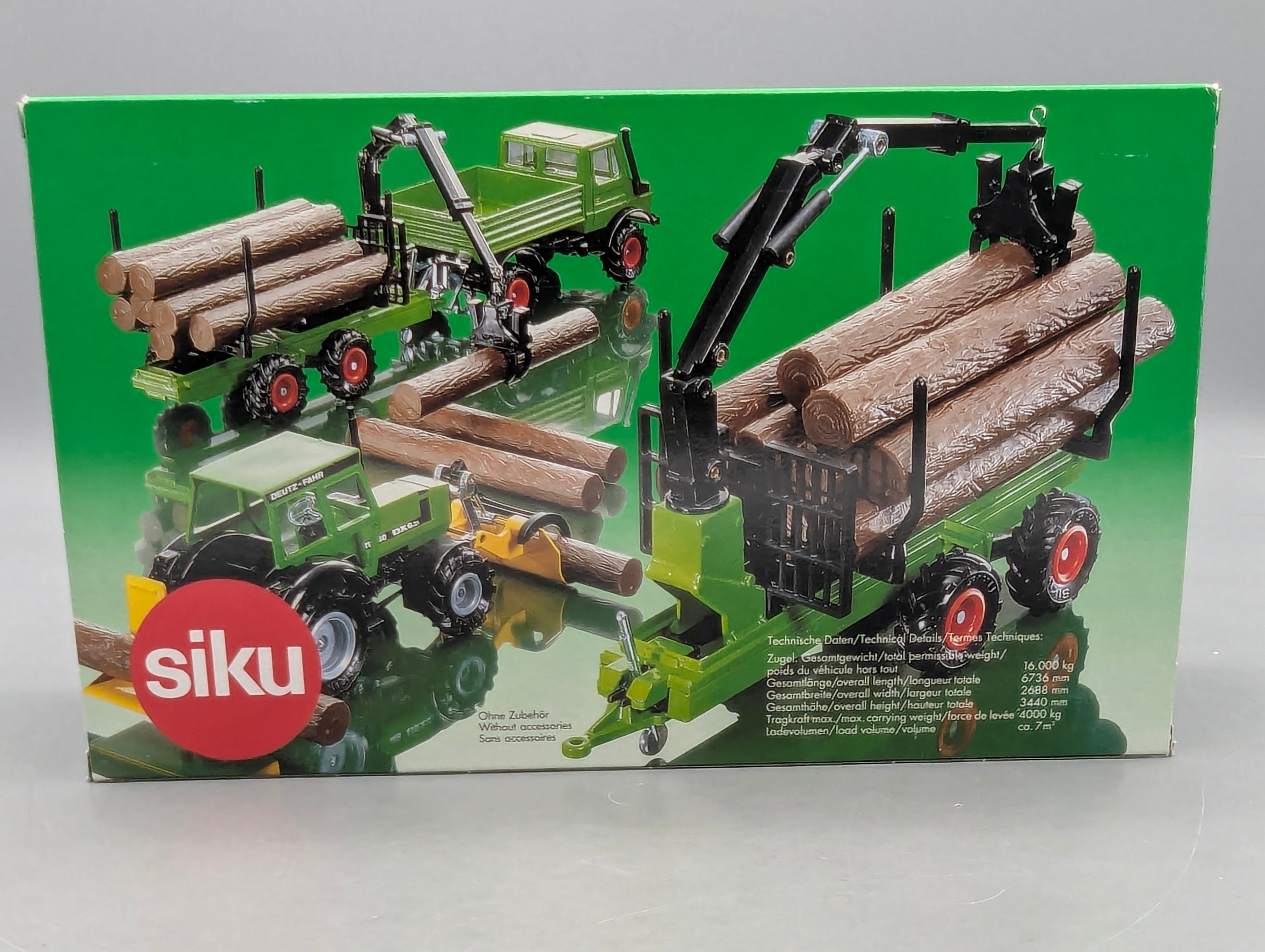 Landwirtschafts Modelle 1:32 Siku Farmer 3155 Forstanhänger mit OVP