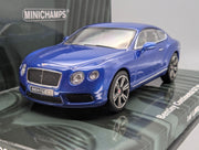 Modellautos 1:43 Minichamps Bentley Continental GT V8 2011 Blue Metallic mit OVP