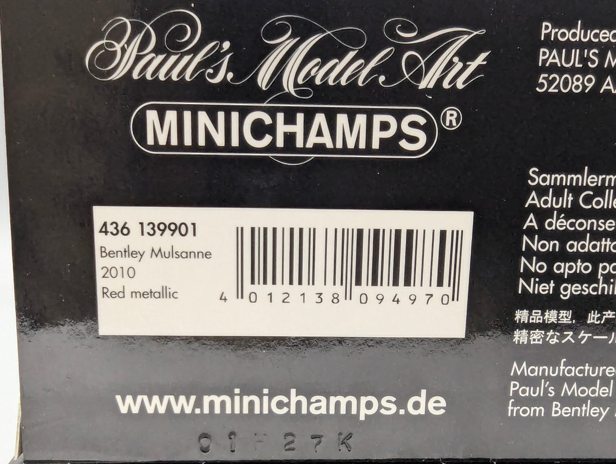 Modellautos 1:43 Minichamps Bentley Mulsanne 2010 Red Metallic mit OVP