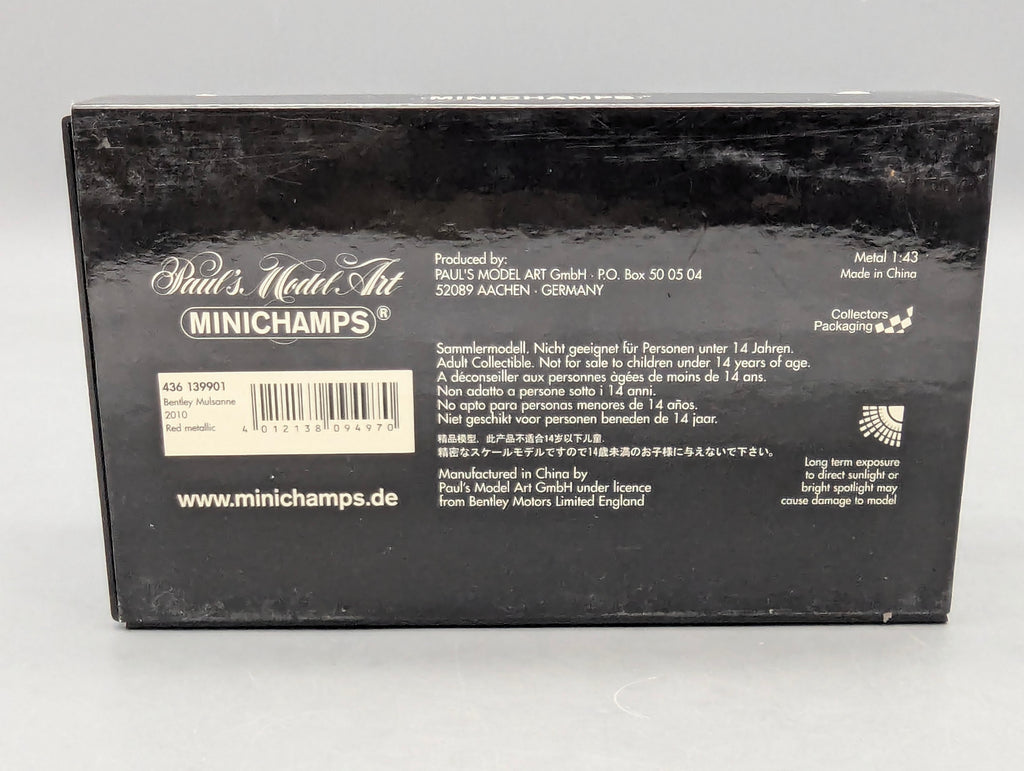 Modellautos 1:43 Minichamps Bentley Mulsanne 2010 Red Metallic mit OVP