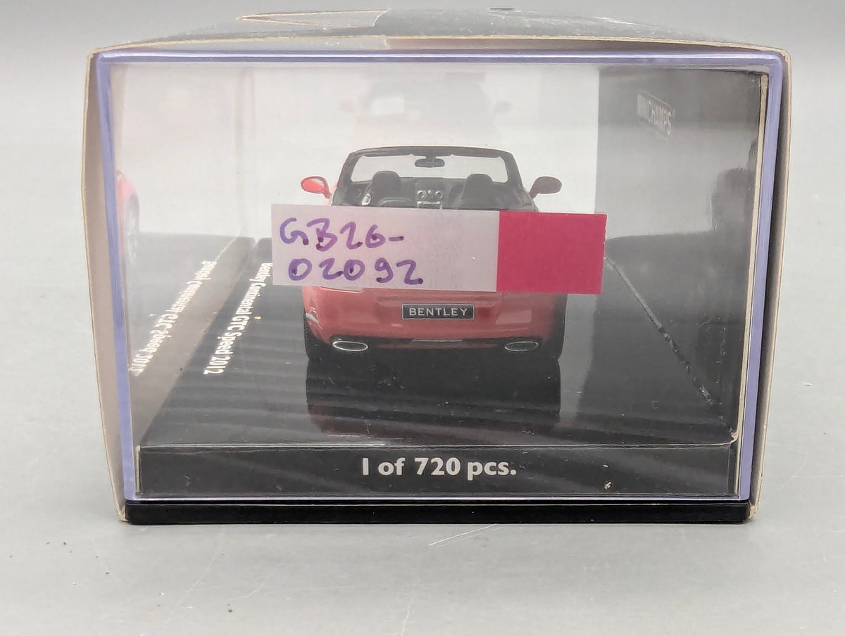Modellautos 1:43 Minichamps Bentley Continental GTC Speed 2012 Red mit OVP