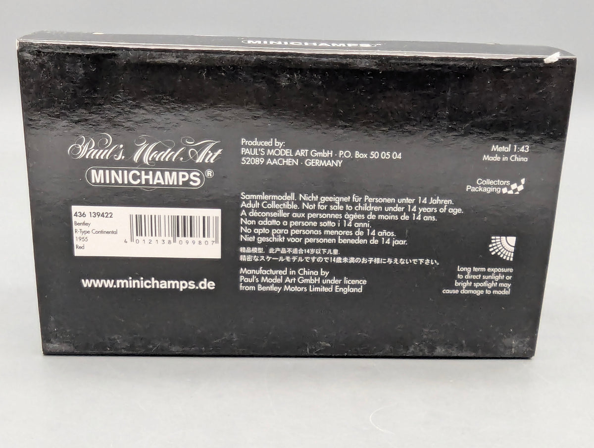 Modellautos 1:43 Minichamps Bentley R-Type Continental 1955 Red mit OVP