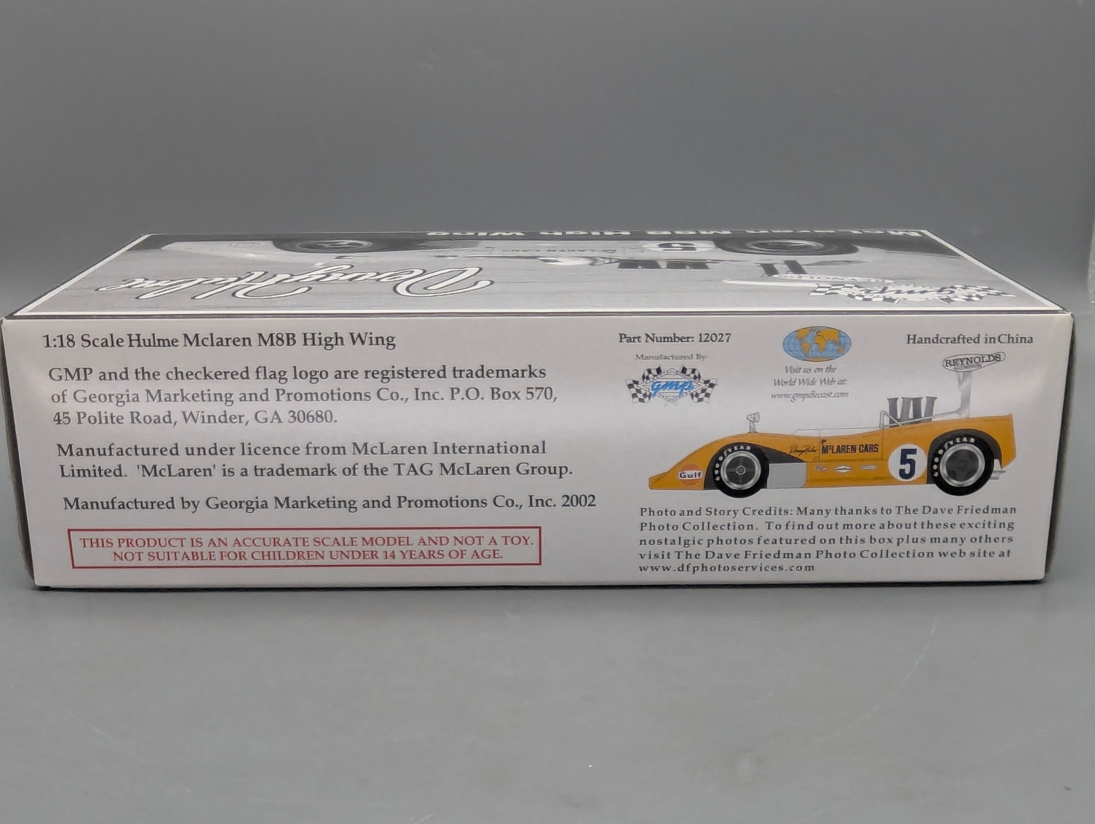 Modellautos 1:18 GMP 12027 McLaren M8B High Wing #5 Denny Hulme mit OVP