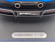 Modellautos 1:18 BBR Ferrari SF90XX Stradale Blue Francia Black Roof Ltd 11/50 Lederplatte OVP