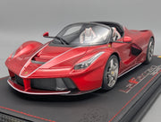 Modellautos 1:18 BBR Ferrari LaFerrari Aperta Rosso Fuoco Ltd 15/20 mit Lederplatte Vitrine OVP