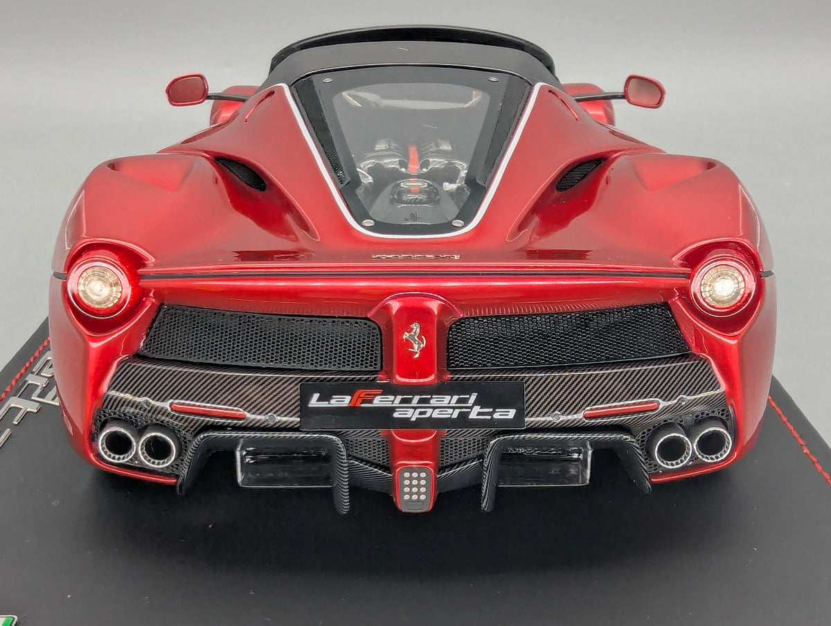 Modellautos 1:18 BBR Ferrari LaFerrari Aperta Rosso Fuoco Ltd 15/20 mit Lederplatte Vitrine OVP