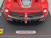 Modellautos 1:18 BBR Ferrari LaFerrari Aperta Rosso Fuoco Ltd 15/20 mit Lederplatte Vitrine OVP