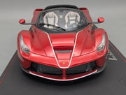 Modellautos 1:18 BBR Ferrari LaFerrari Aperta Rosso Fuoco Ltd 15/20 mit Lederplatte Vitrine OVP