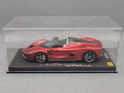 Modellautos 1:18 BBR Ferrari LaFerrari Aperta Rosso Fuoco Ltd 15/20 mit Lederplatte Vitrine OVP